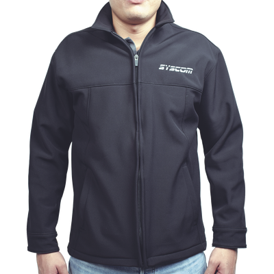 Elegante Chamarra para Caballero Color Negro Fabricada en Poliéster Dry Fit Impermeable - Kompletum