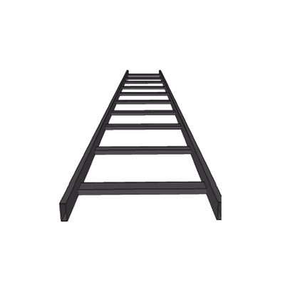 Escalera Tubular de 1.5" de Peralte y 12" de Ancho y 3.05 Metros de Largo, Pintura Epóxica Color Negro, Ideal Para Utilizarse en Centros de Datos o Cuartos de Telecomunicacionesl, incluye Coples y Tornillería - Kompletum