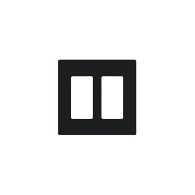 Placa de pared 2 espacio, para atenuador (dimmer), switch ó control remoto PICO inalámbrico. - Kompletum