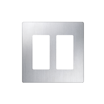 Tapa Color tipo metálico Satin para interruptor o dimmer Lutron, 2 gang, limpio y moderno - Kompletum
