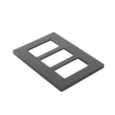 Tapa Color Blanco Negro para interruptor o dimmer Lutron, 3 gang, limpio y moderno - Kompletum