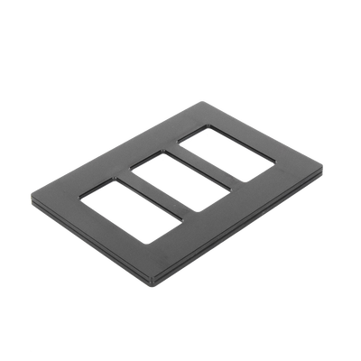 Tapa Color Blanco Negro para interruptor o dimmer Lutron, 3 gang, limpio y moderno - Kompletum