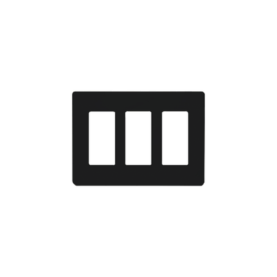 Tapa Color Blanco Negro para interruptor o dimmer Lutron, 3 gang, limpio y moderno - Kompletum