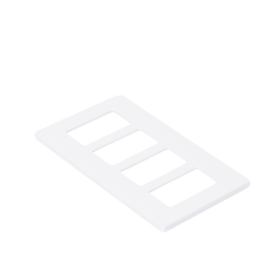 Placa de pared 4 espacios, color blanco, para atenuador (dimmer), switch ó control remoto PICO inalámbrico - Kompletum