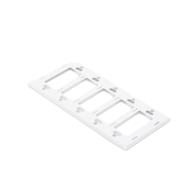 Placa de pared 5 espacios, para atenuador (dimmer), switch ó control remoto PICO inalámbrico - Kompletum