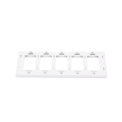 Placa de pared 5 espacios, para atenuador (dimmer), switch ó control remoto PICO inalámbrico - Kompletum