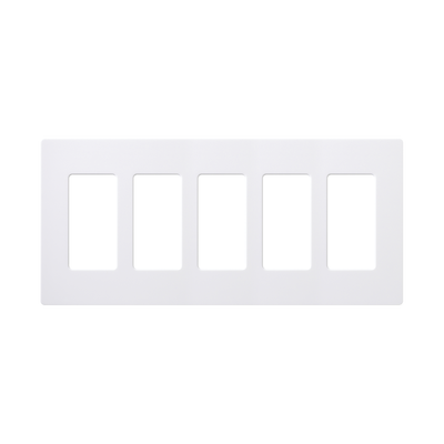 Placa de pared 5 espacios, para atenuador (dimmer), switch ó control remoto PICO inalámbrico - Kompletum