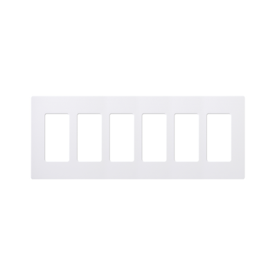 Placa de pared 6 espacios, para atenuador (dimmer), switch ó control remoto PICO inalámbrico - Kompletum