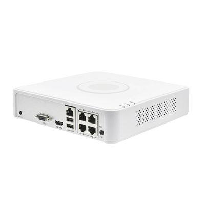 NVR 4 Megapixel (Compatible con Cámaras ACUSENSE) / 4 canales IP / 4 Puertos PoE /1 Bahía de Disco Duro / Salida de Vídeo Full HD - Kompletum