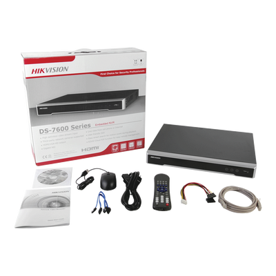 NVR 12 Megapixel (4K) / 8 canales IP / 8 Puertos PoE+ / Soporta Cámaras con AcuSense / 2 Bahías de Disco Duro / Switch PoE 300 mts / HDMI en 4K / Soporta POS / ACUSENSE (Evita Falsas Alarmas) - Kompletum