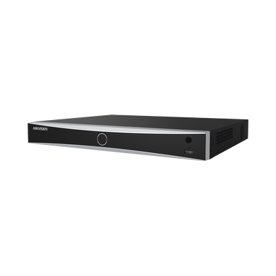 (ACUSENSE / Evita Falsas Alarmas) NVR 12 Megapixel (4K) / Reconocimiento Facial / 8 Canales IP / Base de Datos / 8 Puertos PoE+ / 2 Bahías de Disco Duro / Switch PoE 300 mts Modo Extendido - Kompletum