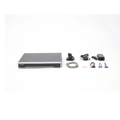 NVR 8 Megapixel (4K) / 16 canales IP / Soporta Cámaras con AcuSense / 2 Bahías de Disco Duro / HDMI en 4K / Sin Puertos PoE+ / Alarmas I/O - Kompletum