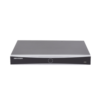 (ACUSENSE / Evita Falsas Alarmas) NVR 12 Megapixel (4K) / Reconocimiento Facial / 16 Canales IP / Base de Datos / 16 Puertos PoE+ / 2 Bahías de Disco Duro / Switch PoE 300 mts Modo Extendido / Soporta Funcion de Time Lapse - Kompletum