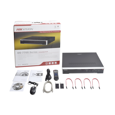 NVR 8 Megapixel (4K) / 16 canales IP /16 Puertos PoE+ / Soporta Cámaras con AcuSense / 4 Bahías de Disco Duro / Switch PoE 300 mts / HDMI en 4K - Kompletum