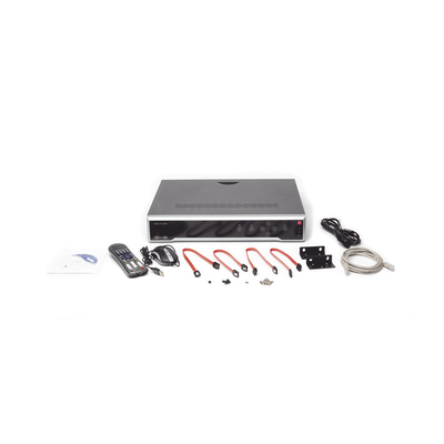 NVR 8 Megapixel (4K) / 16 canales IP /16 Puertos PoE+ / Soporta Cámaras con AcuSense / 4 Bahías de Disco Duro / Switch PoE 300 mts / HDMI en 4K - Kompletum