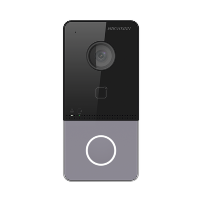 Videoportero IP 2 MP / PoE Estandar / IP65  / Apertura desde Hik-connect / Soporta 1 Departamento y Hasta 6 Monitores / Soporta Tarjetas Mifare / 1 Salida Relay - Kompletum
