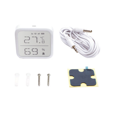 (AX PRO) Detector de Temperatura y Detector de Humedad Inalámbrico / 2.7" de Tamaño / Uso en Interior / Rango de Detección desde  -35°C hasta 99°C - Kompletum