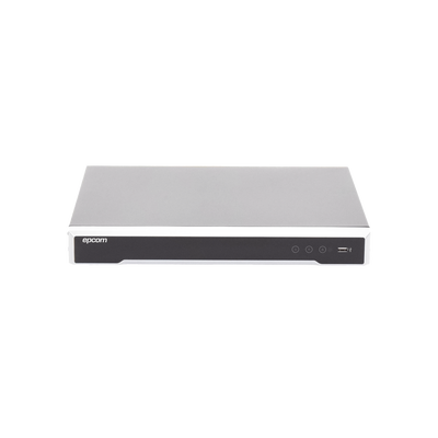 (ACUSENSE / Evita Falsas Alarmas) DVR 4K / 16 Canales TURBOHD + 16 Canales IP / 2 Bahía de Disco Duro / Audio por Coaxitron / Salida de Vídeo en 4K - Kompletum