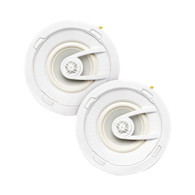 PAR de altavoces de 7 " | montaje de Techo | Diseño TruGrip | Instalacion Sin Herramientas | Woofer de Polipropileno Blanco con Quick Connect - Kompletum