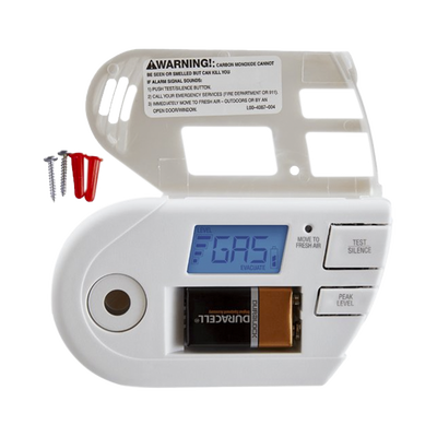 Detector Combo de Combinación de Gases Explosivos: Metano (GN), Propano (LP) y Monóxido de Carbono (CO), Con Pantalla Digital Retroiluminada, 120 Vca y Batería de Respaldo - Kompletum