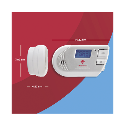 Detector Combo de Combinación de Gases Explosivos: Metano (GN), Propano (LP) y Monóxido de Carbono (CO), Con Pantalla Digital Retroiluminada, 120 Vca y Batería de Respaldo - Kompletum