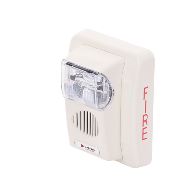 Sirena Estrobo, 24 Vcd, Multi-Candela 15 hasta 110 cd, Montaje En Pared, Color Blanco, Serie HEC3 (0500-06030) - Kompletum