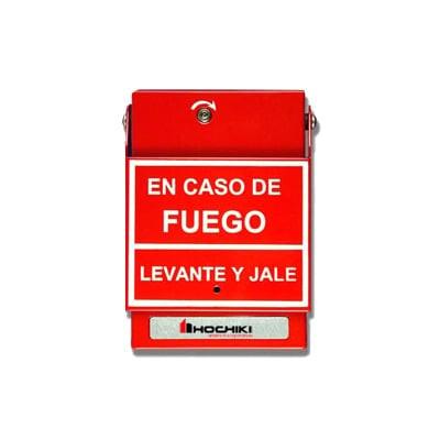 Estación De Jalón Convencional De Doble Acción, Color Rojo, Texto En Español (0600-01230) Incluye varilla de vidrio HOCHIKI