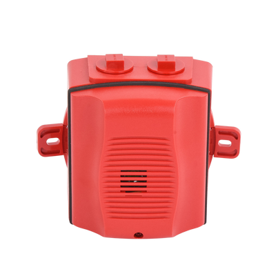 Sirena para Exterior, Montaje en Techo o Pared, 12 a 24 Vcc, Color Rojo - Kompletum