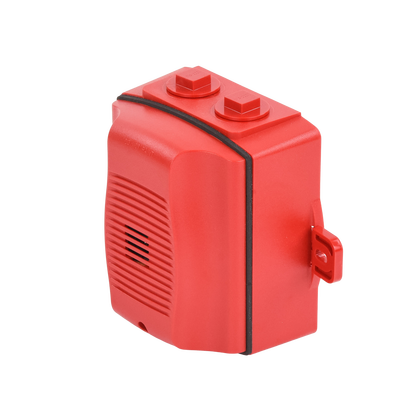 Sirena para Exterior, Montaje en Techo o Pared, 12 a 24 Vcc, Color Rojo - Kompletum