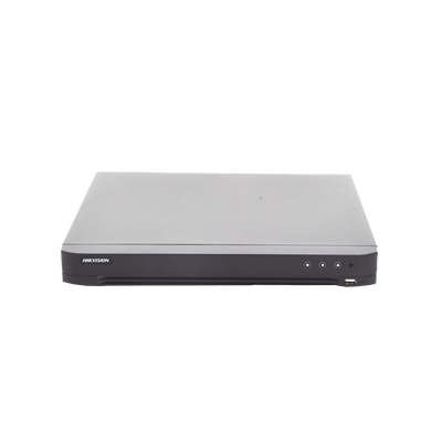 (ACUSENSE / Evita Falsas Alarmas) DVR 4K / 16 Canales TURBOHD + 16 Canales IP /  2 Bahía de Disco Duro / Audio por Coaxitron / Salida de Vídeo en 4K / Entrada Salida de Alarma - Kompletum