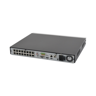 NVR 12 Megapixel (4K) / Reconocimiento Facial / 16 Canales IP / 16 Puertos PoE+ / 2 Bahías de Disco Duro / Filtro de Falsas Alarmas / Detección de Cuerpo Humano y Vehículos / Time Lapse - Kompletum