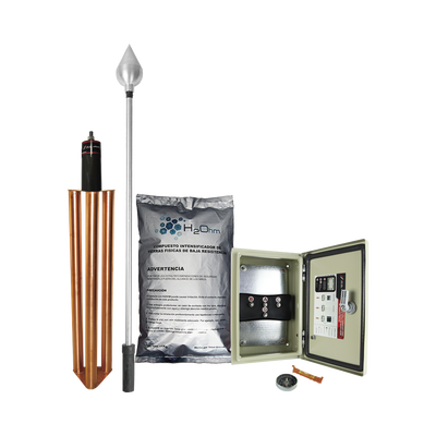 Kit de Pararrayo con Punta en Acero Inoxidable con Diámetro de Protección de 160 metros. - Kompletum