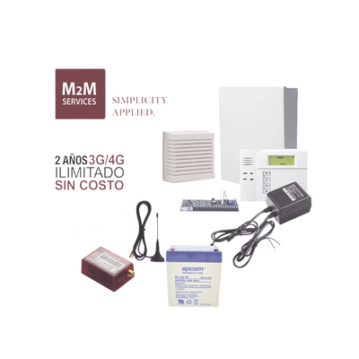 (2 Años 4G ILIMITADO INCLUIDO) Kit VISTA48LA,Teclado 6150, Comunicador MN01LTEM, Bateria, Transformador y Sirena de 15 Watts - Kompletum