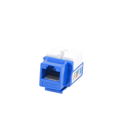 Módulo Jack Keystone  Cat5e con terminación 110 (Punchdown) para faceplate - Color Azul - Kompletum
