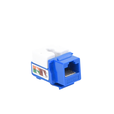 Módulo Jack Keystone  Cat5e con terminación 110 (Punchdown) para faceplate - Color Azul - Kompletum
