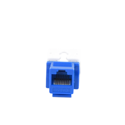 Módulo Jack Keystone  Cat5e con terminación 110 (Punchdown) para faceplate - Color Azul - Kompletum