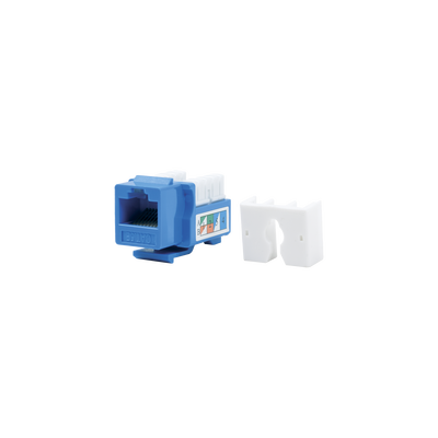 Módulo Jack Keystone  Cat5e con terminación 110 (Punchdown) para faceplate - Color Azul - Kompletum