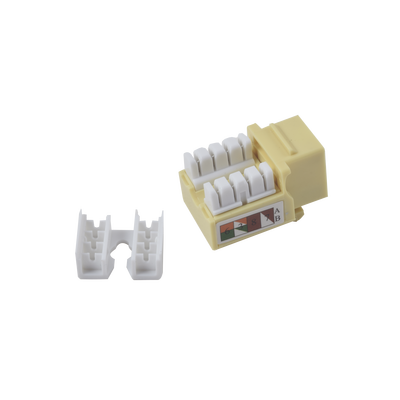 Módulo Jack Keystone Cat5e con terminación 110 (Punchdown) para faceplate - Color Amarillo - Kompletum