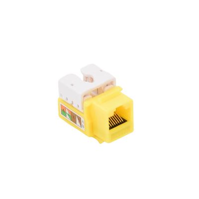 Módulo Jack Keystone Cat5e con terminación 110 (Punchdown) para faceplate - Color Amarillo - Kompletum