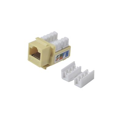 Módulo Jack Keystone Cat5e con terminación 110 (Punchdown) para faceplate - Color Amarillo - Kompletum