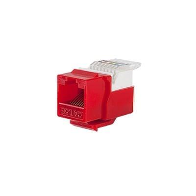 Módulo Jack Keystone Cat5e sin Herramienta (toolless) para faceplate - Color Rojo - Kompletum