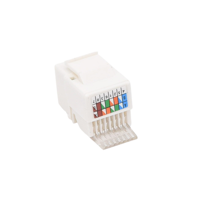 Módulo Jack Keystone Cat5e sin herramienta (toolless) para faceplate - Color Blanco - Kompletum