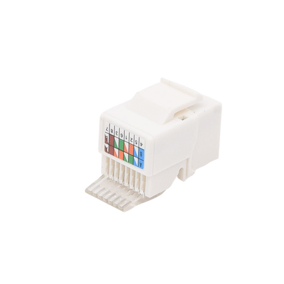Módulo Jack Keystone Cat5e sin herramienta (toolless) para faceplate - Color Blanco - Kompletum