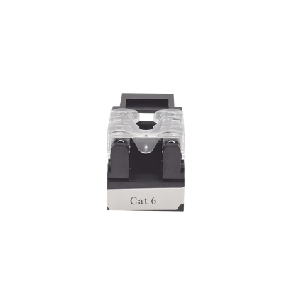 Módulo Jack Keystone Cat6 con terminación 110 (Punchdown) para faceplate - Color Negro - Kompletum