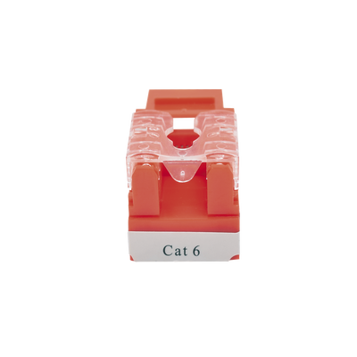 Módulo Jack Keystone Cat6 con terminación 110 (Punchdown) para faceplate - Color Rojo - Kompletum