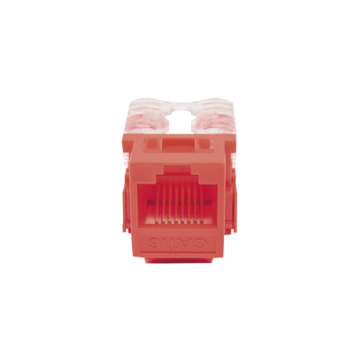 Módulo Jack Keystone Cat6 con terminación 110 (Punchdown) para faceplate - Color Rojo - Kompletum
