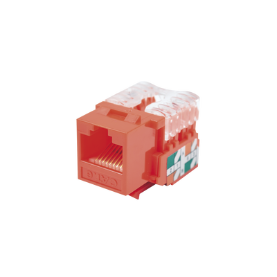 Módulo Jack Keystone Cat6 con terminación 110 (Punchdown) para faceplate - Color Rojo - Kompletum