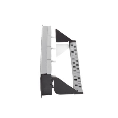 Panel de parcheo de impacto (110) UTP de 24 puertos Cat5e, 19in con barra para organizar cable - Kompletum