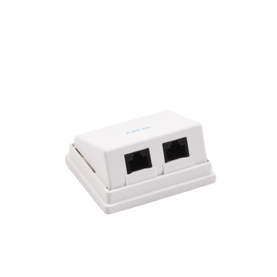 Caja de pared angulada incluye 2 jacks UTP cat5e Keystone - Kompletum