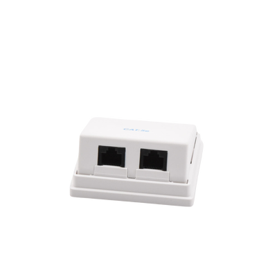 Caja de pared angulada incluye 2 jacks UTP cat5e Keystone - Kompletum